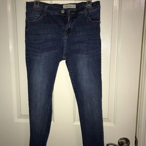 Papaya High Rise Ankle Cropped Blue Jeans New